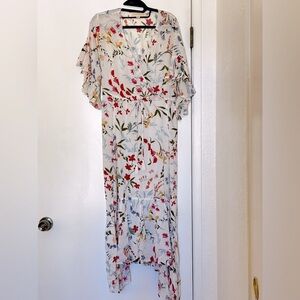 Love Stitch white Floral Flowy dress garden party summer picnic